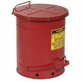 Justrite Steel Self-Closing Oily Waste Can ext. dia. 16.17" x 20.25" H CAN140